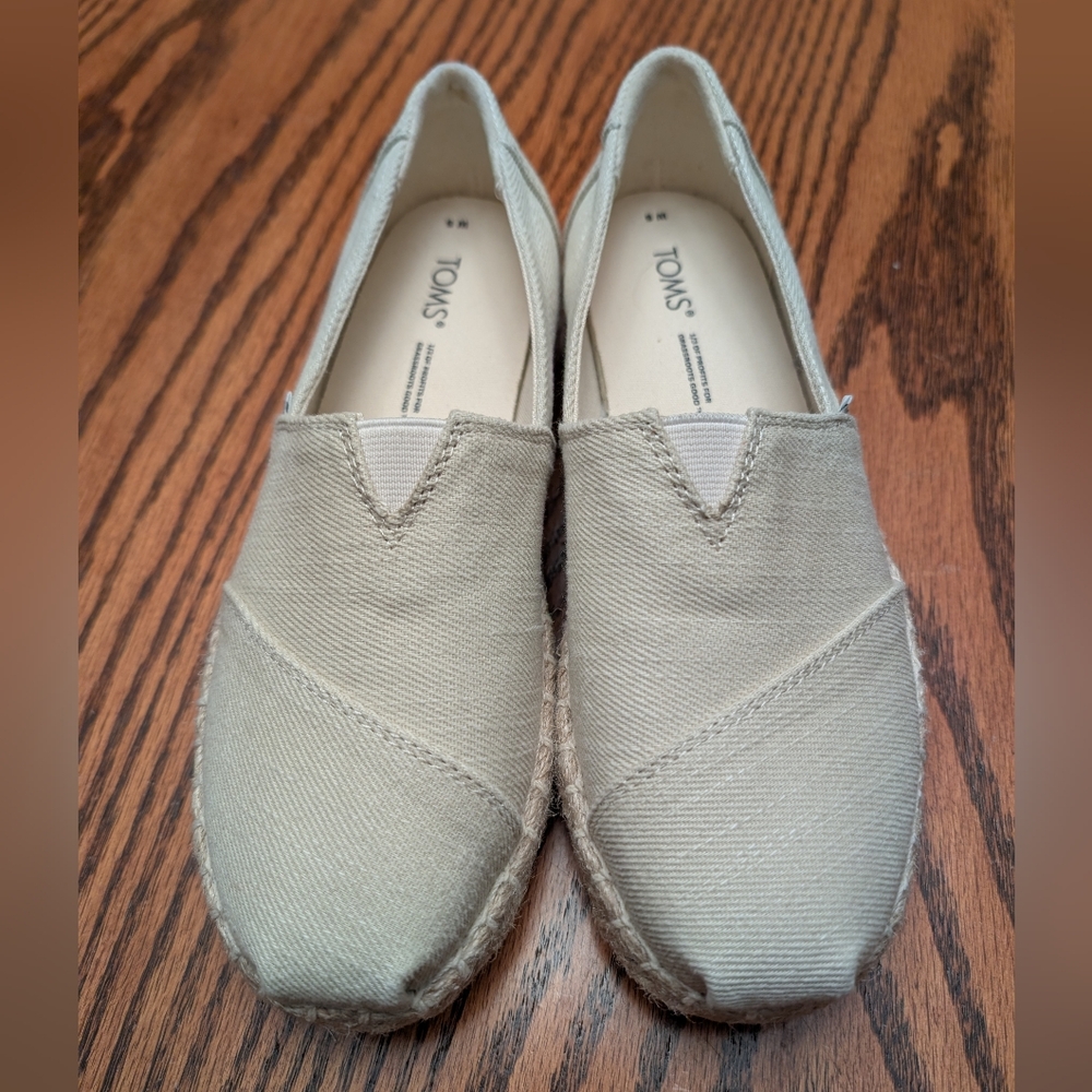TOMS Women's Alpargarta Role Platform Canvas Espadrilles NWOT